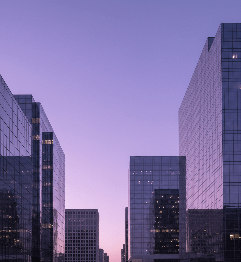 Skyscrapers at dusk